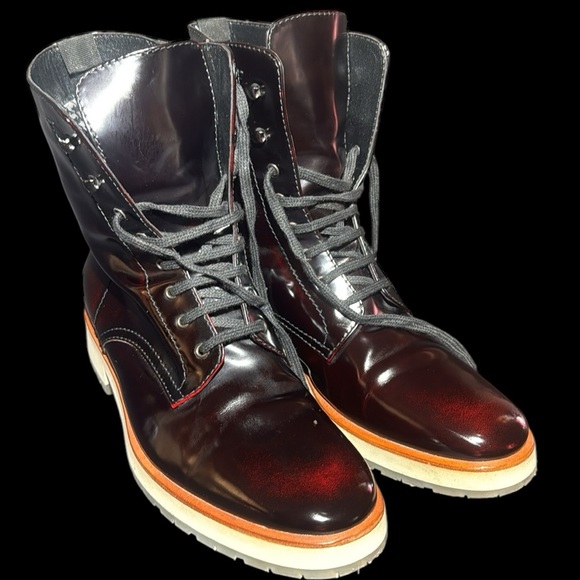 Aquatalia Shoes - Aquatalia Oxblood Leather Lace Up Ankle Boots